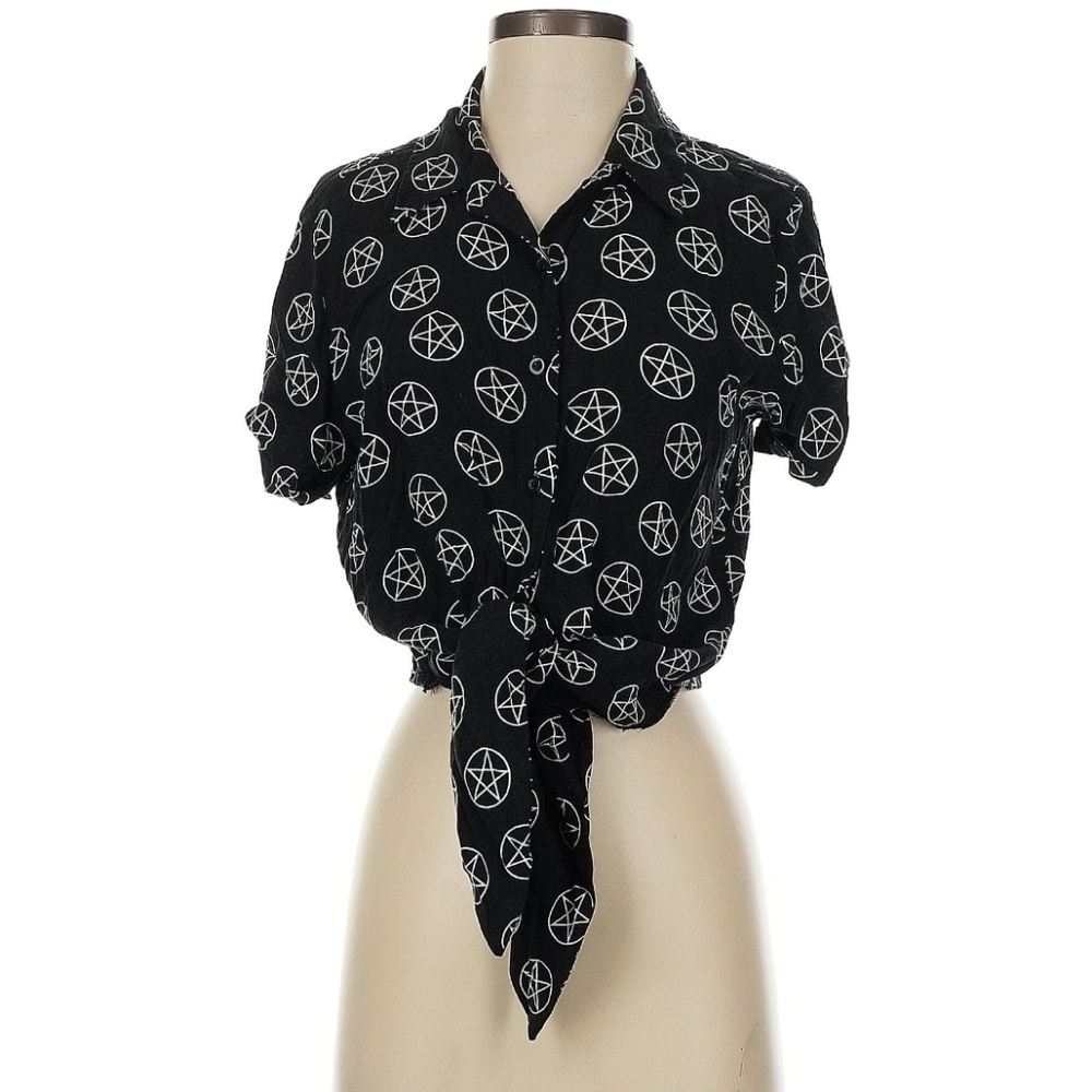 Spencer's M Pentagram Tie Front Blouse